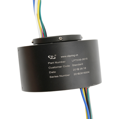 Anillo Colector de 6 Circuitos 15A de Orificio Pasante 38.1mm 300rpm